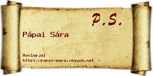 Pápai Sára névjegykártya